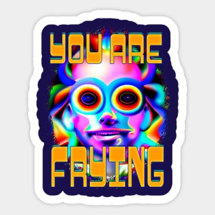 You Are Frying - Captioned (2)- Trippy Psychedelic Art Sticker